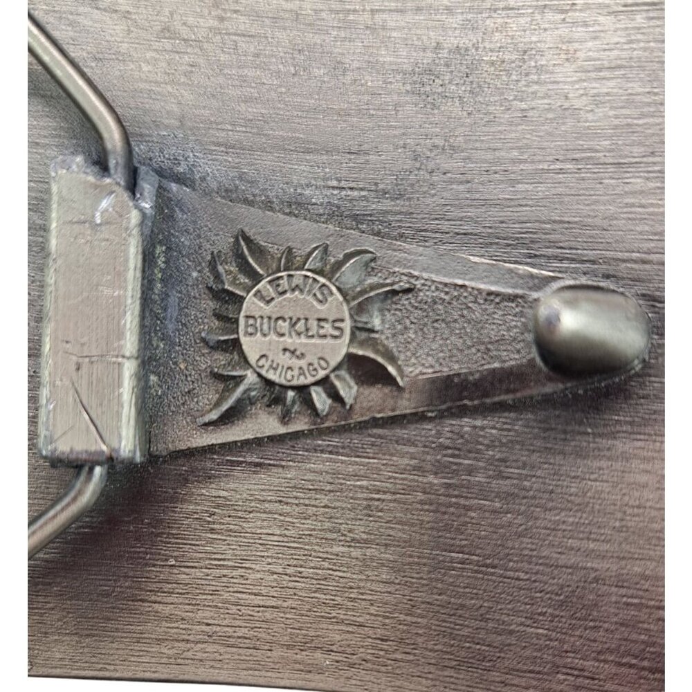 Vintage Jeno's Pizza Metal Belt Buckle Snack Food Lewis Chicago Promo Chipped - Picture 3 of 6